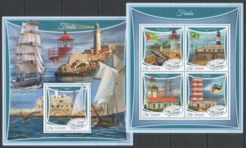 FD0899 2017 SAO TOME & PRINCIPE LIGHTHOUSES SAILING SHIPS #7453-56+BL1339 MNH - Picture 1 of 1
