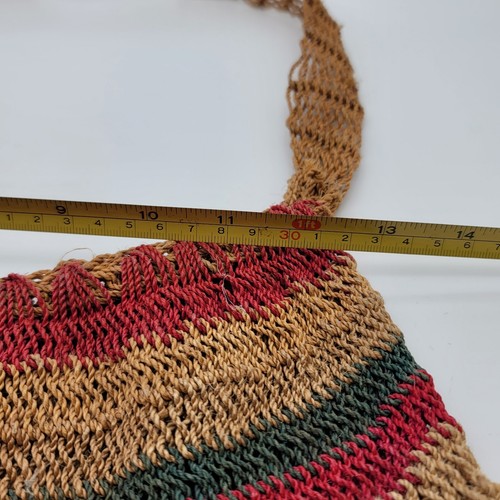 Vintage Handmade Woven Bilum Shoulder Bag From Papua New Guinea - Picture 7 of 11