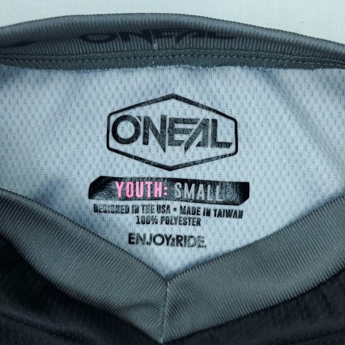 Oneal Racing Jersey Shirt Girls Youth Small Gray Black Pink Motocross V-neck - 第 2/11 張圖片