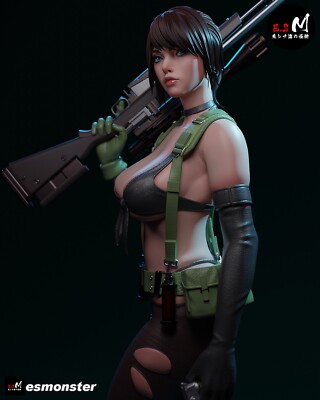 ES Monster Quiet Sniper resin 75mm 1/6 1/4 scale anime figure DIY unpainted