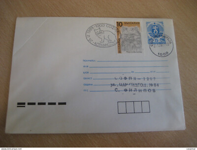 SOFIA 1989 Cat Chat Brown Stamp Cancel Postal Stationery Cover BULGARIA Cats Cha