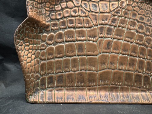 VINTAGE ANTIQUE EMBOSSED COPPER SNAKE SKIN EFFECT CRUMB / DUST SHOVEL TRAY - Picture 2 of 8