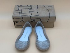 Mini Melissa Girl Campana Beige Mixed Glitter Ballet Flat Shoes Size 13 New