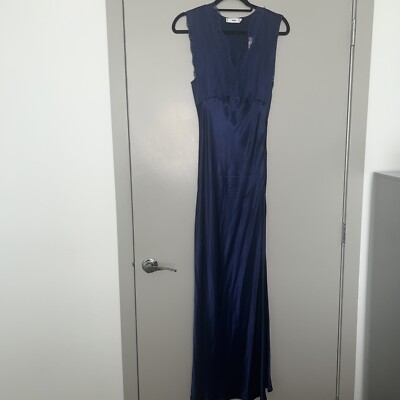 New Mango Navy Blue Satin Effect Lace Dress; Size S/4 | eBay New Mango Navy Blue Satin Effect Lace Dress; Size S/4 | eBay