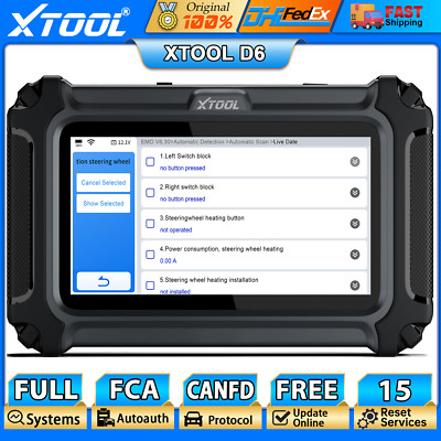 2026 XTOOL D6 Full System Diagnostic Scanner EPB SAS Oil Reset FCA Tool