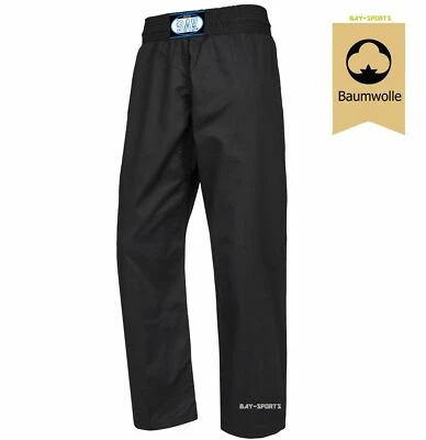 BAY® Kung Fu Hose ohne Bündchen schwarz Baumwolle WT Wing Chun KWON Shaolin Budo - Bild 1 von 3
