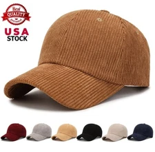 Corduroy Baseball Cap Dad Hat Classic Adjustable Soft Plain Cap Outdoor Travel