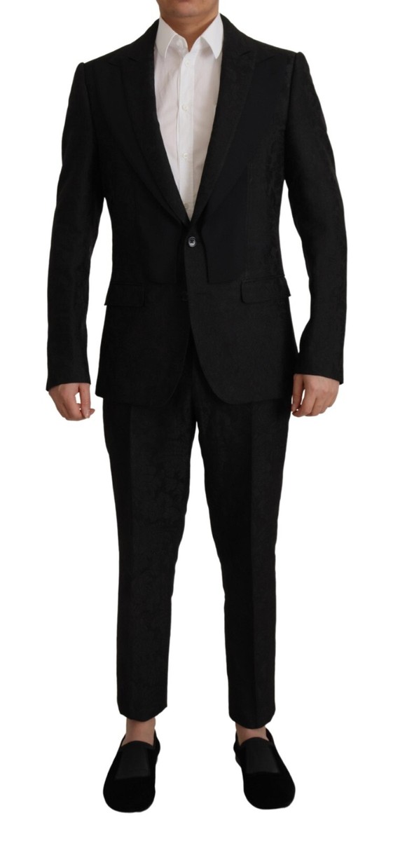 新品　DOLCE&GABBANA　スーツ　ブラック　MARTINI　44　シルク DOLCE & GABBANA Suit MARTINI Black Polyester Formal 2 Piece EU48
