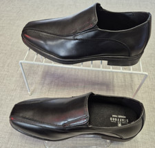 Stafford Black Slip-On Dress Shoes Youth 5M Synthetic Manmade Memory Foam EU-37