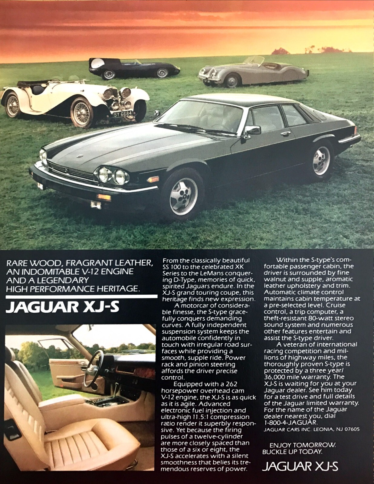 1987 Jaguar XJS Coupe & Vintage Jags photo "Heritage" vintage print ad