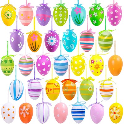 6-48pcs Ostereier zum Aufhängen - Osterdeko in schönen Pastellfarben