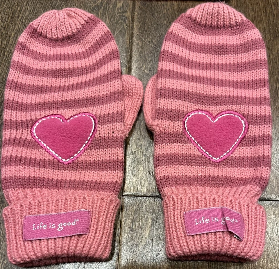 Life Is Good Pink Beanie With Mittens Size 2-4T Foto 4 de 4