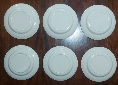 6 Platos Llanos Loza Blanco / Marfil Luneville O Sarreguemines De 23 CM - Imagen 7 de 7