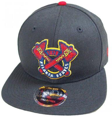 New Era Atlanta Braves Black MLB Cooperstown Snapback Cap