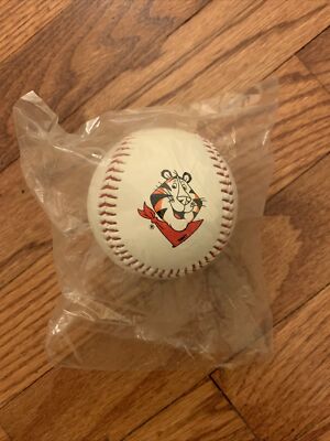  Vtg Tony the Tiger Baseball 1990's Kelloggs Promo, Leather, Red Stitching, Toy