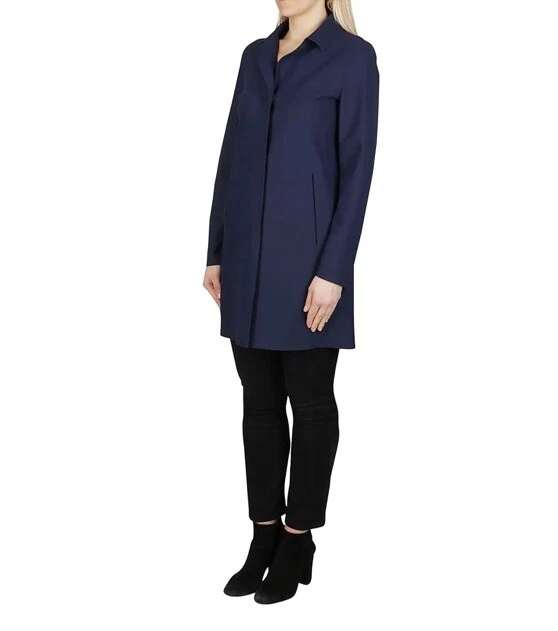 Abrigo de buceo Herno clásico de un solo pecho azul marino talla ~ 44 ~ elegante ~ hecho en Rumania Foto 3 de 4