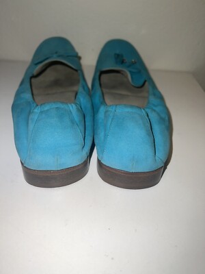 Salvatore Ferragamo Turquoise Blue Suede Loafers with Horse  display picture 3