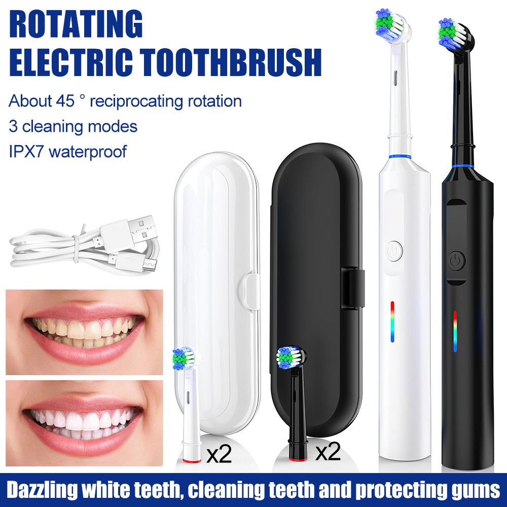 Smart Toothbrush Electric Rechargeable Rotating Brush Oral-B Heads Timer Modes — image 16