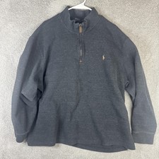 Polo Ralph Lauren Sweatshirt Mens Big 3X Gray Fleece 1/4 Zip Pullover Pony Logo