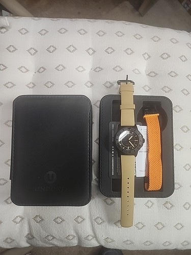 Undone AQUA PVD FOXTROT Orologio Subacqueo Automatico Uomo - Cassa 43mm Acciaio Nero, Vetro Zaffiro, Cinturino In Silicone Beige, 200m - 2