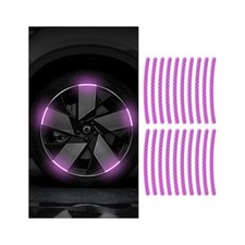 20PCS Reflective Car Wheel Decorative Stripe Stickers, Anti Scratch Purple