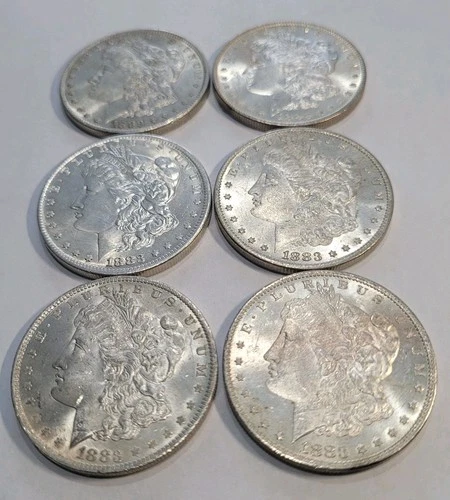 1883 N Orleans Morgan Silver Dollar AU/BU Condition. SIX COINS! Good Deal.