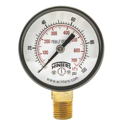 #ad Winters Pem202lf Lead Free Pressure Gauge 0 To 100 Psi 2 In Dial 1 4 In Npt $9.99