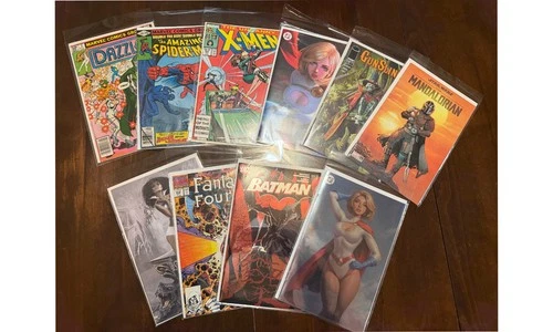 Comic Book Lot of 10 Marvel DC Indie Spider-Man, Power Girl, X-Men, Dr. Doom
