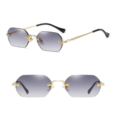 Vintage Sonnenbrille ohne Fassung rechteckig Luxus Herren Damen gold
