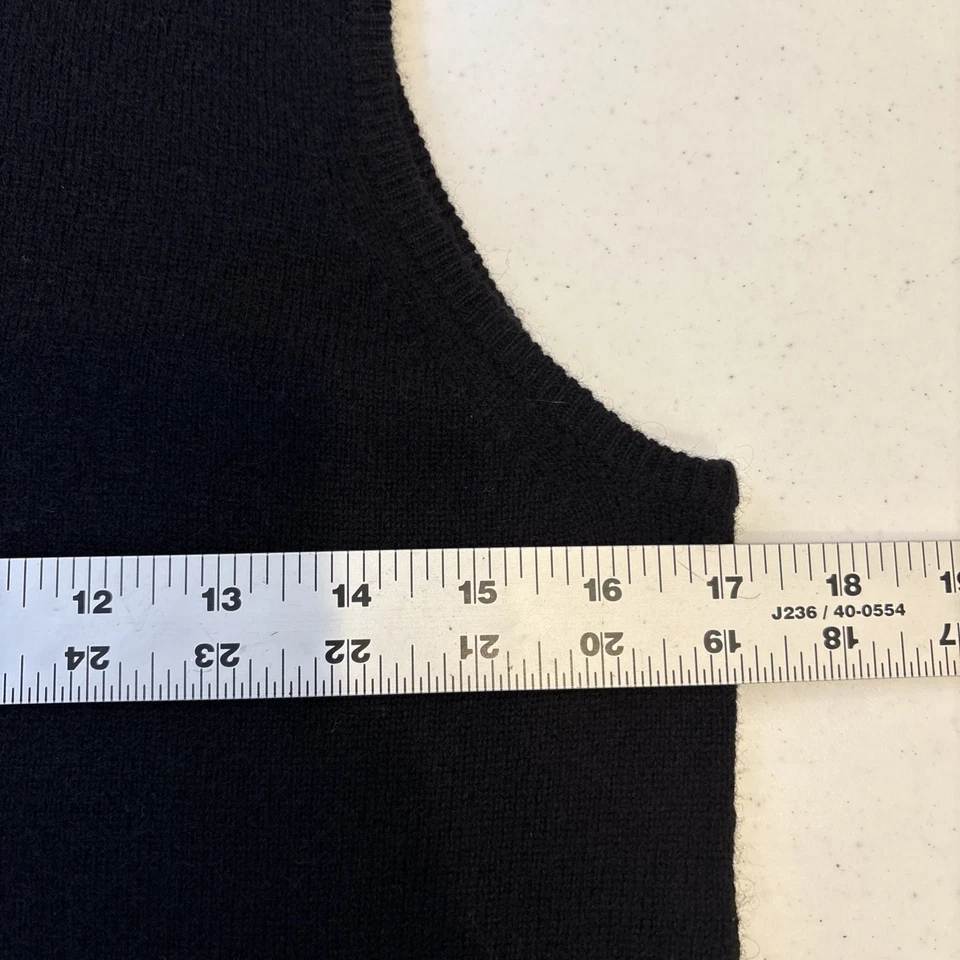 Y2K J Crew Womens Cashmere Sweater Vest M Black Luxury Dark Academia Minimal - Image 3 of 4