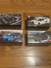 Lot Of 4 Mould King Cars, Hoonigan, Gtr, Chiron, R32: All Built And Opened