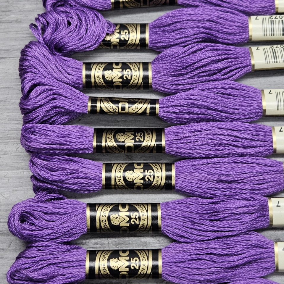 DMC 25 Embroidery Floss Mouline Made in France #208 Purple Pansy Lot (12) - Image 4 of 4