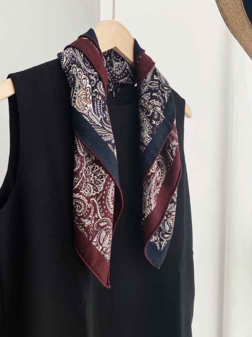 70% Cashmere 30% Silk Scarf Bandana cashew Print 68X68cm Neckerchief Shawl Wrap