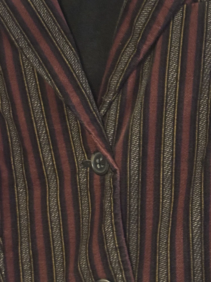 Blazer de pana de terciopelo a rayas Free People para mujer - granate/negro - pequeño Foto 3 de 4