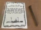 Nail relic recovered from Confederate Gunboat Paul Jones