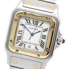 CARTIER Santos GalbeeLM W20011C4 Data YG Lunetta Quadrante Beige Quarzo Uomo_943405
