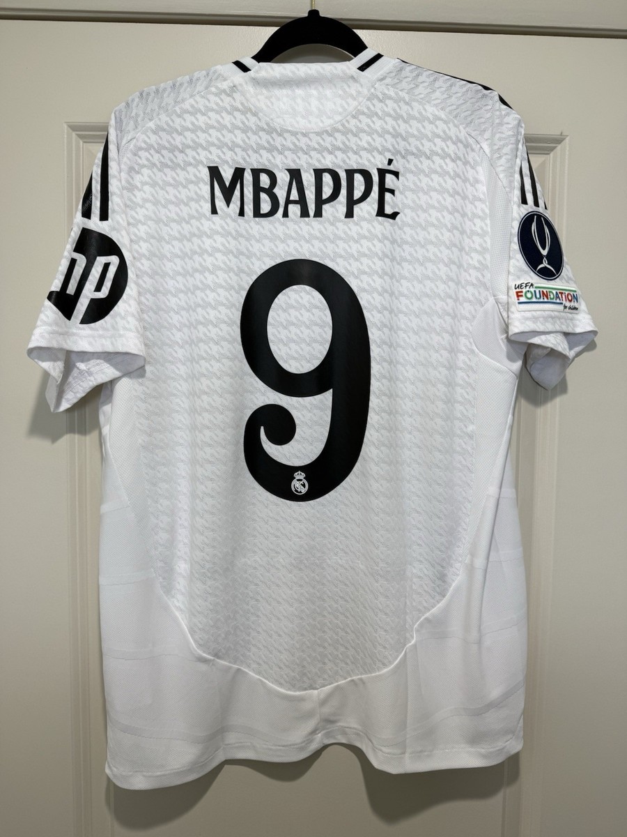 レアル・マドリード MBAPPÉ 9 ジャージ XLサイズ Mbappe #9 Mens LARGE Adidas Real Madrid Authentic Super Copa Home