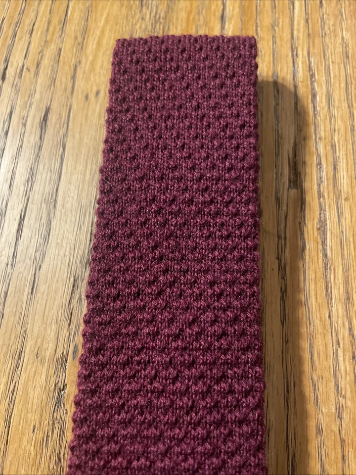 Vintage Usado en Excelente Condición Wm. Fox & Bro. Calcetín de lana tejido corbata ajustado cuadrado hecho en EE. UU. Foto 3 de 4