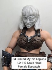 3d Printed Barbarian  1.0 Head For Mythic Legions 1 12 - FEMALE EYEPATCH