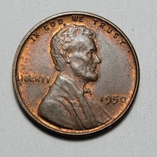 1950 P US 1 Cent Lincoln Wheat Penny Coin