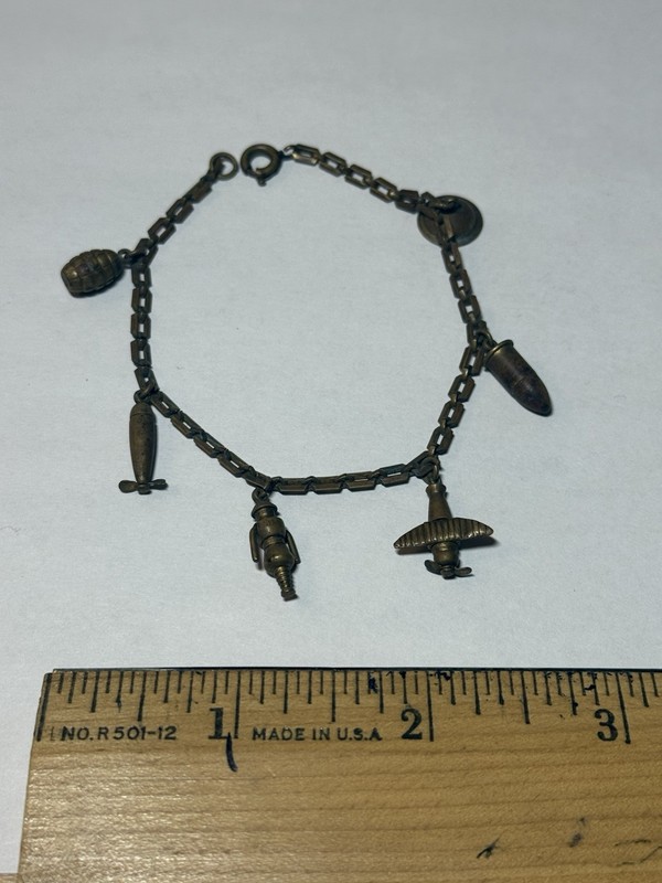 Vintage WWII Charm Sweetheart Bracelet