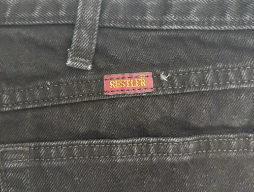 Wrangler Jeans Uomo Rustler 46x30 Regolare Dritto Nero Cotone OTTIMO - Foto 7 di 9