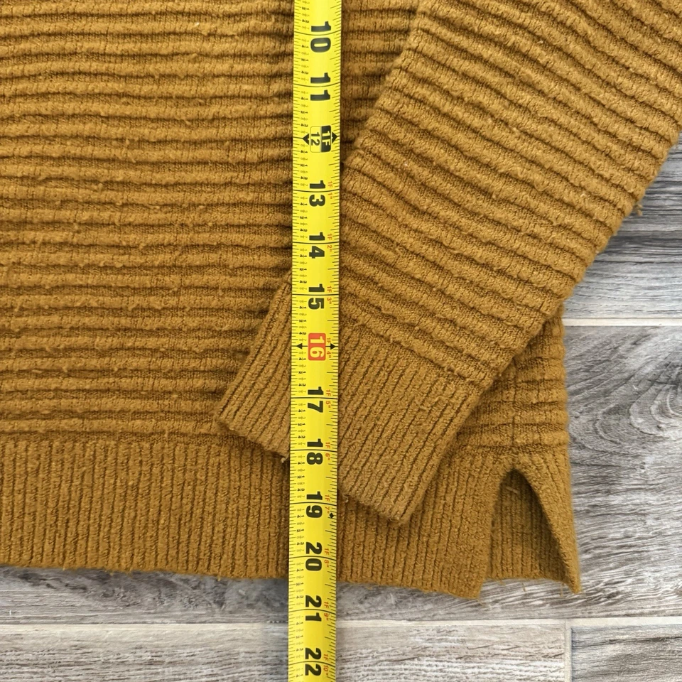 Suéter para mujer T. Madewell talla M amarillo mostaza tejido acanalado cuello falso pulóver Foto 3 de 4