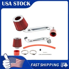 Red Cold Air Intake Filter Kit Aluminum Fits 2001-05 Honda Civic L4 1.7L
