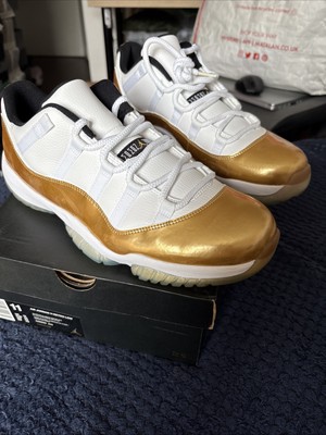 jordan retro 11 low gold and white