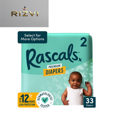 Rascals Premium Absorbent Baby Diapers Size 2, 33 Count
