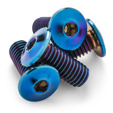 Burnt BLUE Ultra-Low Profile Superlight Titanium Bottle Cage Bolts by Terske