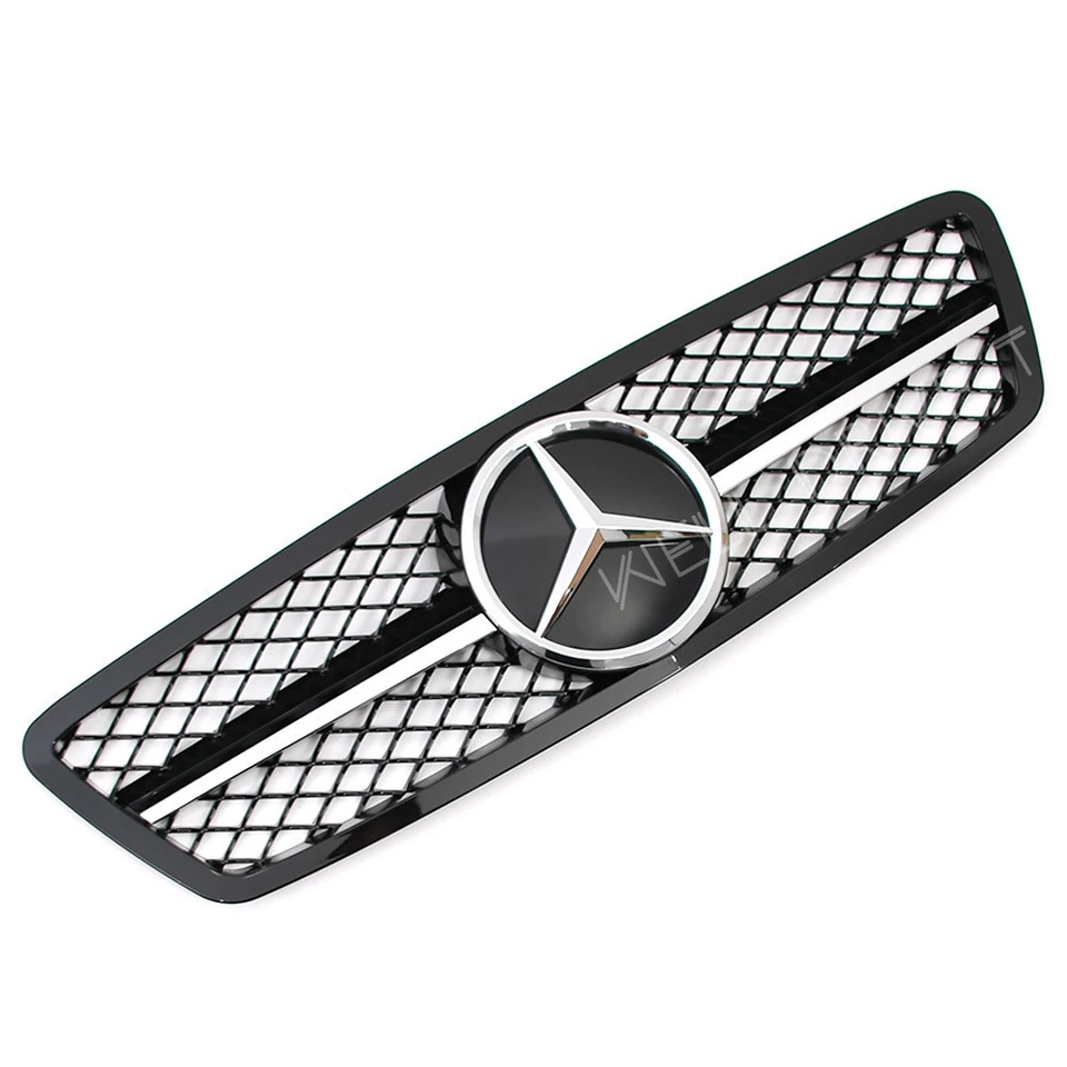 Chrome Bumper Grille W/Star For Mercedes Benz W203 01-07 C240 C280 C320 C350 C32 - Imagem 3 de 4