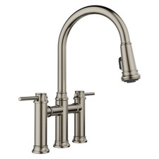 Blanco Empressa 2-Handle Pull-Down Bridge Kitchen Faucet   Satin Platinum