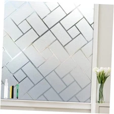 Window Privacy Film, Frosted Glass Static Cling with No-Adhesive 17.5 x 78.7
